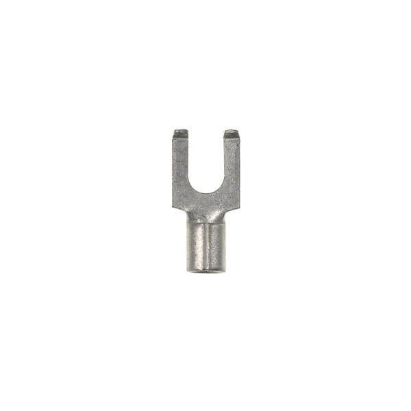 Panduit Fork Terminal, #6 Stud Size, 14 AWG, 2,000 V, Bare Insulated, Bare, 100 PK P14-6FF-C - main